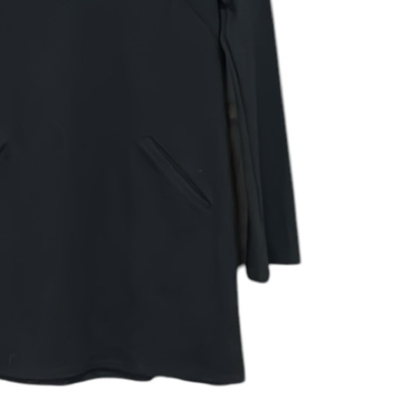 Silence & Noise Bell Sleeve Deep V-Neck Front Pockets Tunic Mini Dress Black S - Picture 3 of 10